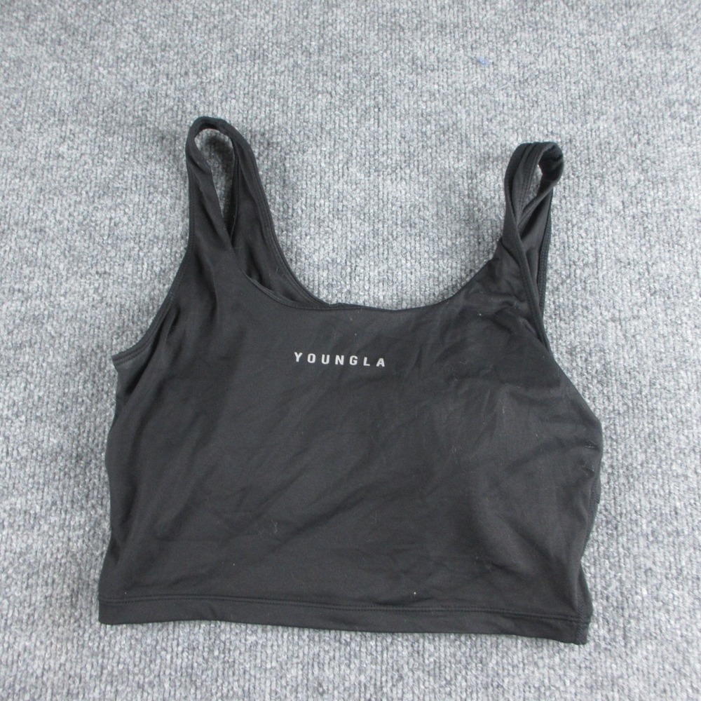 YoungLA Sports Bra Womens M Black Workout Gym Running Athletic Comfort